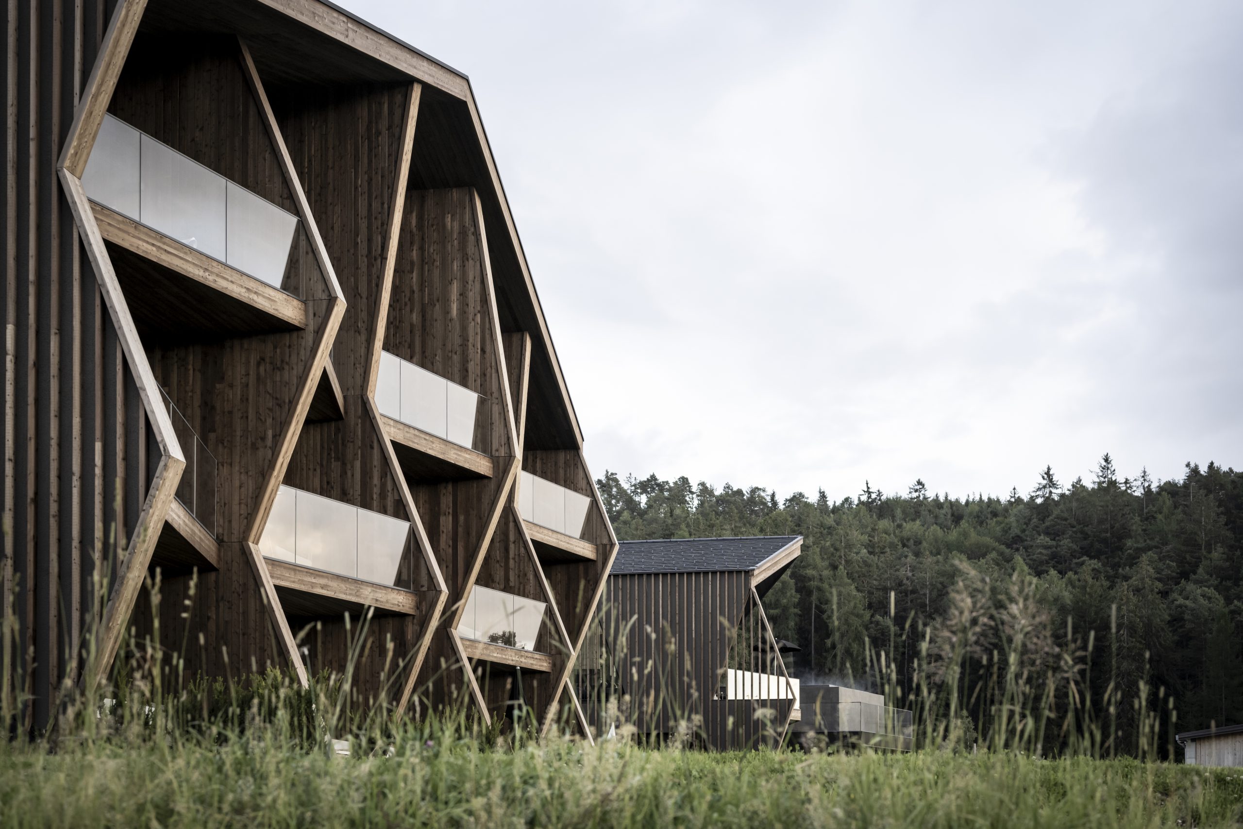 AEON exterior with traditional gable roofs and a dynamic façade design